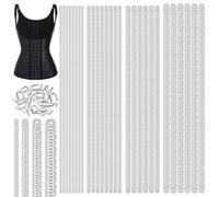 Glarks 56pcs l 350mm Spiral Steel bone W 4/6 / 8 / 10mm cousu buste prédécoupé avec 28pcs Steel bone tip, Spiral Bone, buste métallique plat