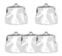 Glarks 5pcs 100x80mm Transparent Change Bag, Clear Coin Bag, Verrouillage Clear Change Pouch, Portefeuilles de gelée en PVC imperméables pour Transporter Vos Cartes de Changement, Écouteur, Clés