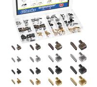 Glarks 64 ensembles #3#5#8#10 Kit de réparation de fermeture à glissière métallique, 4 couleurs fermeture à glissière rétentifs de glissière, Fermets à glissière bouchons inférieurs