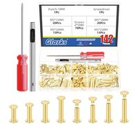 Glarks 70 ensembles M5 x 15/18/20/25mm or Chicago vis kit, comprend 70pcs Chicago vis de liaison, 1pcs poinçon, 1pcs tournevis, Chicago bouton de liaison post vis rivets ongles