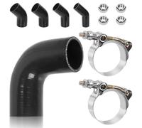 Glarks 7pcs 90degree Bend joint silicone tuyau set ID 2 en 4 couches haute performance joint tuyau en silicone avec 2,2-2,5 in t - boulon clip et écrou hexagonal
