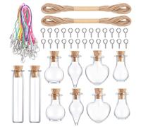 Glarks 82 1-2ml Teardrop/Single tip/HEART/Spherical/Vase forme Mini bouteille en verre, pot avec bouchon, verre transparent message Bottle avec accessoires décoratifs