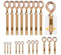 Glarks 8pcs M8 boulons d'oeil en béton, vis d'expansion en acier au carbone boulons à crochet fermés, ancre à vis d'expansion d'oeil zinqué coloré