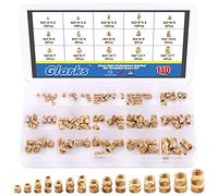 Glarks Assortiment de 110 écrous moletés en laiton fileté M2 M3 M4 M5 pour imprimante 3D