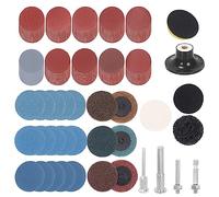 Glarks Assortiment de 134 disques abrasifs de 5,1 cm, disques de conditionnement de surface à changement rapide avec support de tige, plaque d'appui de tige, tampons de polissage pour l'élimination de