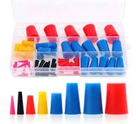 Glarks Assortiment de 50 bouchons coniques en caoutchouc de silicone pour masquer les trous pendant le revêtement en poudre, la peinture, l'immersion hydraulique, le dynamitage des médias (50 pièces)