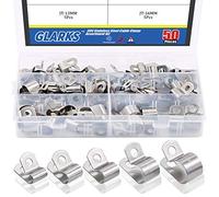 Glarks Assortiment de 50 serre-câbles en acier inoxydable 304 1/4", 5/16", 3/8", 1/2", 5/8"
