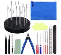 Glarks Gundam Lot de 27 outils de modélisme et rotation à 360 degrés pour modélisme, support de base de peinture, pinces crocodiles pour amateurs de modélisme et projets de bricolage