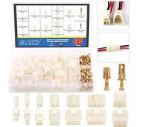 Glarks Kit de 400 pièces avec connecteurs de fil électriques pour automobile à 6,3 mm, 1, 2, 3, 4, 6, 8, 9 broches, pour moto, vélo, voiture, bateaux