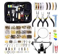 GLARKS Kit de fabrication de bijoux 950 pièces avec outils de fabrication de bijoux, pince à bijoux, fils à perler, apprêts de bijoux et outils de mesure pour boucles d'oreilles, colliers, loisirs