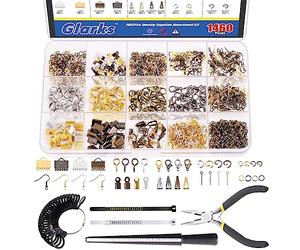 GLARKS Kit de Fabrication de Bijoux 950 Pièces - Outils, Pinces, Fils à Perler, Apprêts et Outils de Mesure pour Boucles d'Oreilles, Colliers et Loisirs Créatifs