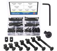 Glarks Kit de remplacement de 141 pièces de vis et écrous hexagonaux pour lit de bébé, M6x15/25/35/45/55/65/75 mm, assortiment de vis et écrous avec une llen pour chaises, armoires, meubles