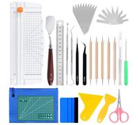 Glarks Kit d'outils de désherbage 31 pièces pour vinyle, artisanat avec coupe-papier et coupe-papier pour désherbage vinyle, silhouettes, scrapbooking, camées, lettrage, épissure, travaux d'art et de