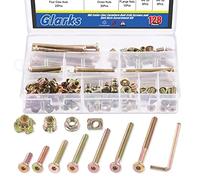 Glarks Kit Vis M6 à Tête Hexagonale pour Lit de Bébé avec Écrous à Tête Cylindrique et en T, Clé Hexagonale - pour Bois, Supports d'Escalade, Armoires, Meubles