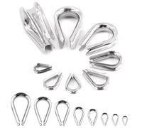 Glarks Lot de 10 dés à coudre M12 en acier inoxydable 304 pour câble métallique de 2,2 cm à 1,27 cm de diamètre, raccords de câbles métalliques marins et industriels