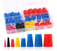 Glarks Lot de 100 bouchons coniques en caoutchouc silicone, pour couvrir les trous lors du revêtement en poudre, de la peinture, de la plongée hydroélectrique, du sablage des supports (100 pièces)