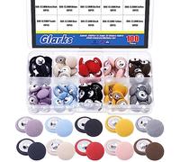 Glarks Lot de 100 boutons ronds recouverts de tissu avec tige en métal, dos plat, recouvert de tissu, pour vêtements, costumes, vestes, chemisiers, robes, loisirs créatifs - 10 couleurs - 12,5 mm