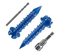Glarks Lot de 102 vis à béton hexagonales à fente bleue 3/16" - 5 tailles - Vis d'ancrage en béton robustes avec livre de perçage pour ancrage maçonnerie, bloc, brique (3/16")