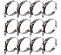 Glarks Lot de 12 colliers de serrage souples en acier inoxydable pour tuyau d'admission turbo 86-94 mm
