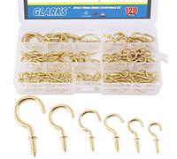 Glarks Lot de 120 crochets à visser en laiton plaqué 6 tailles