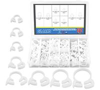 Glarks Lot de 121 colliers de serrage à cliquet robustes en nylon blanc, 8 tailles, 6,6 à 27,2 mm, assortiment de colliers de serrage à cliquet (blanc, 121 pièces)