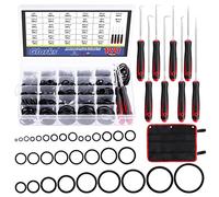 Glarks Lot de 1234 joints toriques métriques de 32 tailles, 1225 laveuses en caoutchouc NBR, 8 crochets et 1 sac à outils pour la réparation de plomberie et de gaz