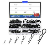 Glarks Lot de 145 épingles à cheveux en acier carbone 6 tailles R pour automobile, mécanique, garage, équipement électrique, voitures, camions, tondeuses à gazon, réparation de petits moteurs