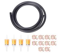 Glarks Lot de 15 filtres à carburant et à carburant de 6 pieds de longueur 1/4" ID avec pinces de serrage - Compatible avec Kawasaki Kohler Briggs & Stratton - Most Gas Diesel Powersports - Petits