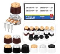 Glarks Lot de 16 boutons de potentiomètre rotatif en plastique 8 couleurs pour équipement audio, amplificateur d'autoradio