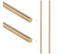Glarks Lot de 2 barres rondes droites en laiton massif 6,35 mm x 356 mm pour modélisme de voiture, hélicoptère télécommandé, avion, modèle de bateau (6,35 mm x 356 mm)