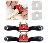 Glarks Lot de 2 rabots à rayons réglables de 25,4 cm avec base plate et lame en métal et 2 lames supplémentaires pour l'artisanat du bois