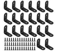 Glarks Lot de 20 supports d'angle droits en L Noir 30 mm pour bois Chaise Bibliothèque Planche Fenêtre Meuble Cabinet (30x30x2 mm)