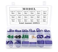 Glarks Lot de 225 joints toriques en caoutchouc avec rondelle d'espacement, assortiment de joints de compresseur de climatisation de voiture 18 tailles