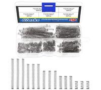 Glarks Lot de 250 ressorts de compression de 10 à 50 mm de longueur, 5 tailles de mini ressorts en acier inoxydable pour projet de réparation à la maison