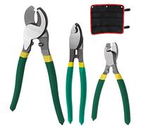 Glarks Lot de 3 coupe-câbles de 15.2 cm, 20.3 cm, 25.4 cm à haut effet de levier,Outil de coupe de câble tranchant avec prise en main confortable pour aluminium, fil audio, câble de frein de vélo