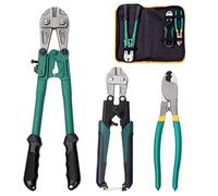 Glarks Lot de 3 coupe-câbles robustes,Kit de coupe tranchante,Mini coupe-câble de 20.3 cm à haut effet de levier pour couper des fils barbelés, des câbles de garde-corps
