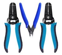 Glarks Lot de 3 outils à dénuder et coupe-fil professionnel 10-22 AWG, pince coupante latérale en acier inoxydable, outil manuel multifonction pour électronique