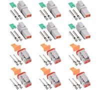 Glarks Lot de 30 connecteurs 2 broches scellés gris, connecteur électrique automatique étanche, connecteurs 22-16 AWG, pour moto, scooter, voiture, camion, bateaux