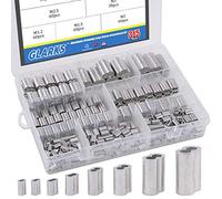 Glarks Lot de 315 embouts à sertir en aluminium à double barillet pour câble métallique et câble - 8 tailles - M1.2-M6