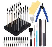 Glarks Lot de 32 outils de modélisme Gundam pour modélisme, outils de modélisme et support de base de peinture crocodile, parfait pour les amateurs de modélisme et les projets de bricolage