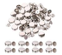 Glarks Lot de 32 rivets arrière à vis en métal argenté à tête plate pour sac à main, pieds de sac à main, clous à tête plate, clous en métal pour loisirs créatifs en cuir