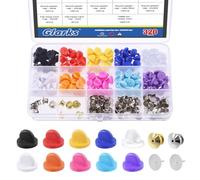 Glarks Lot de 320 fermoirs papillon en caoutchouc - Plusieurs couleurs disponibles - Avec étui de rangement - Pour broche, chapeau, uniforme