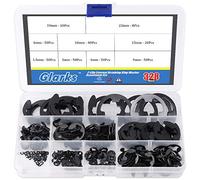 Glarks Lot de 328 rondelles de fixation externes en alliage d'acier Noir 9 tailles