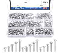 Glarks Lot de 330 rivets en aluminium M4 x 6/10/14/20/25 à tête de brasero solides de longueur 6 mm, 10 mm, 14 mm, 20 mm, 25 mm, rivets en aluminium haute résistance à la corrosion pour assemblage et