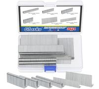 Glarks Lot de 3624 agrafes à couronne étroite de calibre 18, 4 tailles d'agrafes galvanisées et clous de 2,5 cm pour agrafeuse électrique, pneumatique, bricolage (argenté)