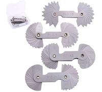 Glarks Lot de 4 jauges de rayon R0.3-1.5/R1-6.5/R7-14.5/R15-25 en acier inoxydable - Outil de mesure convexe portable pour outils et machines de découpe