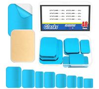 Glarks Lot de 48 bandes magnétiques carrées de 22 à 55 mm pour éclairage sous armoire, bande magnétique de rechange en métal pour lumières LED magnétiques, lumières sous comptoir