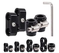Glarks Lot de 5 colliers de serrage 4AN et séparateur de tuyau avec kit de clé, colliers de finition de tuyau avec bande de vis et adaptateur de fixation de conduite de carburant en aluminium pour