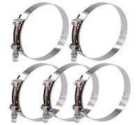 Glarks Lot de 5 colliers de serrage souples en acier inoxydable pour tuyau d'admission turbo 108-116 mm