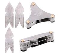 Glarks Lot de 5 jauges de coupe en acier inoxydable - 51 pièces de type SAE américaine + 52 pièces de type SAE métrique et américaine et Whitworth britannique + 3 pièces de jauge centrale